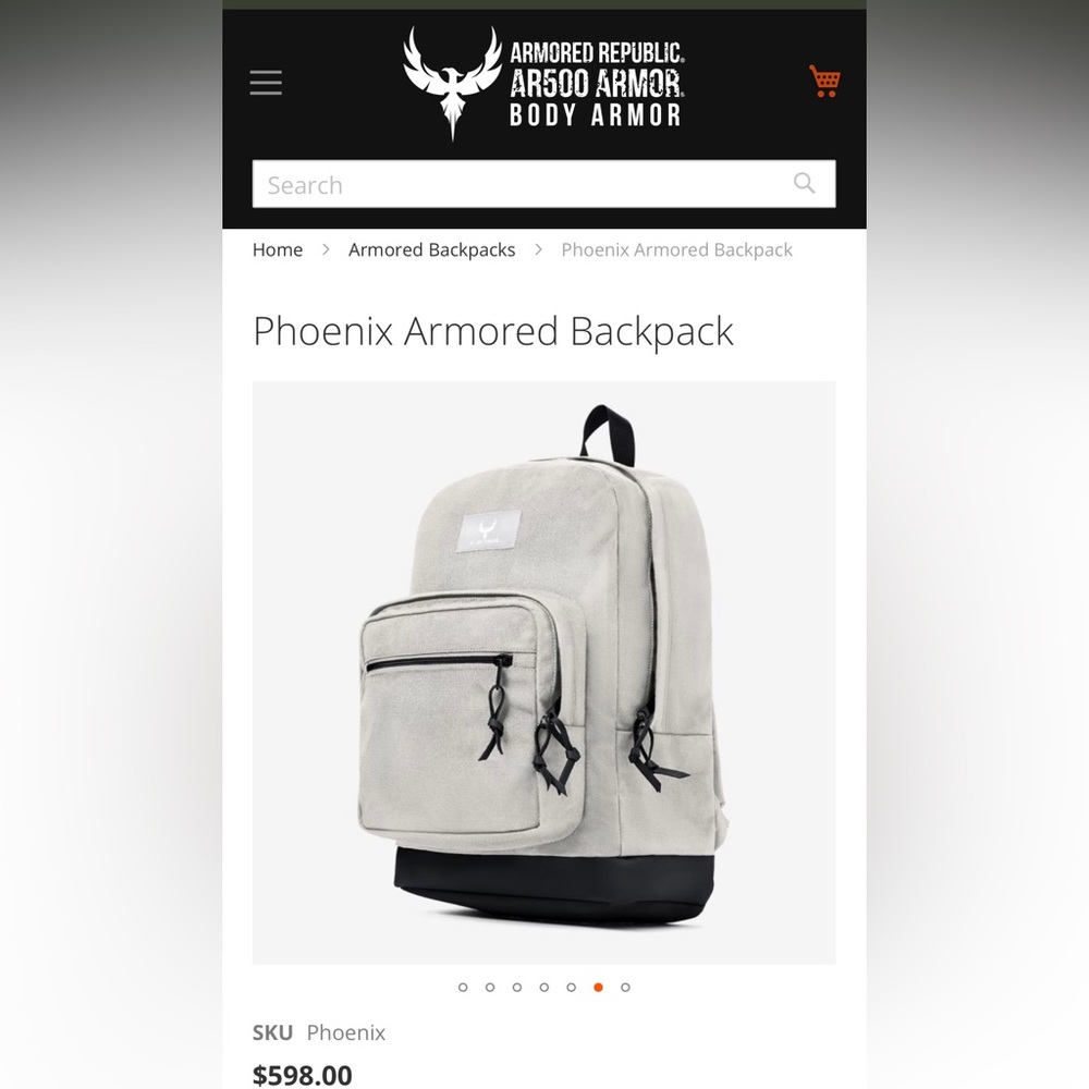 AR500 Armored republic phoenix 2.0 armored backpack